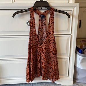 Orange cheetah blouse tank!